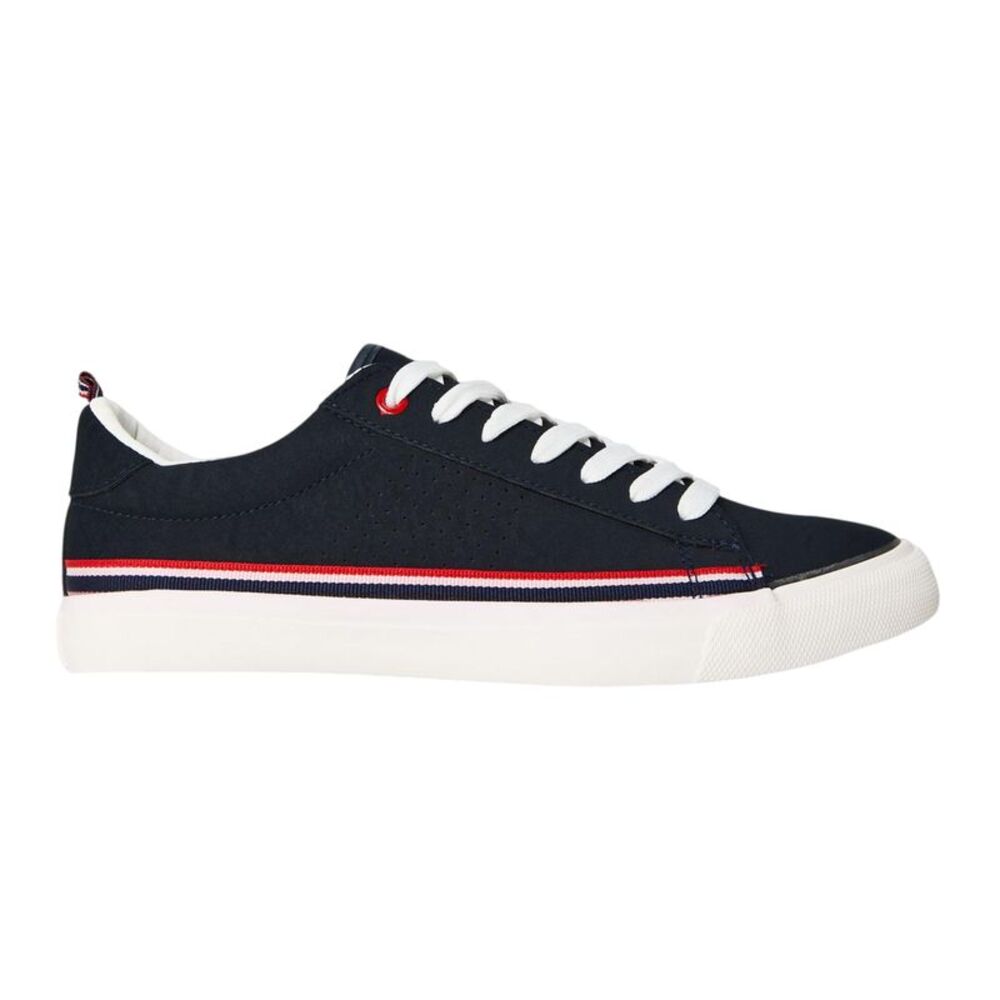 Regatta Mens Leather Low Cut Flat Sneakers / Navy